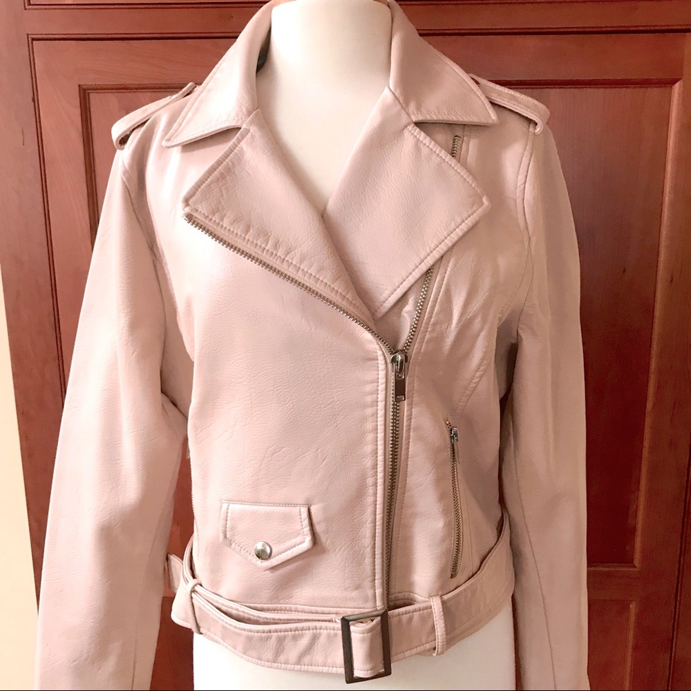 NEW WT Stylish Vegan Leather Moto Jacket Size XXL